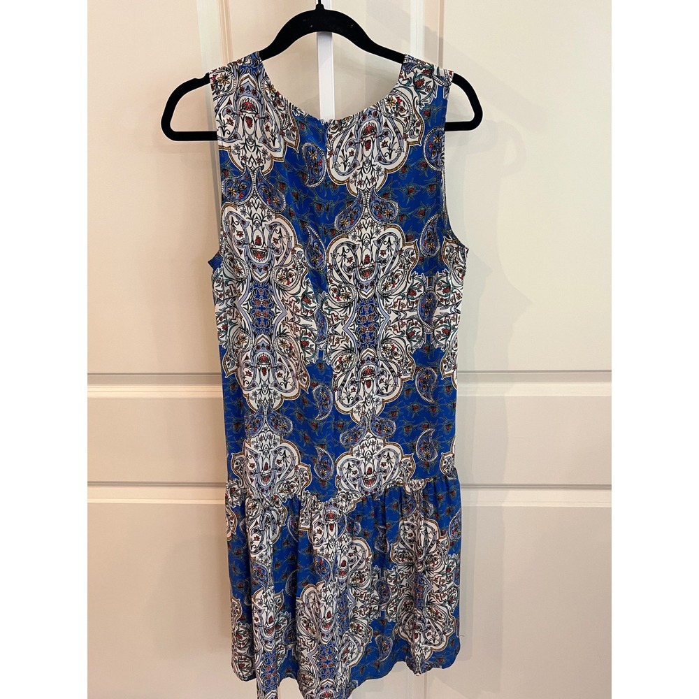 Kachel Anthropologie 100%‎ Silk Paisley Drop Waist High Low  Dress Womens 8 - Picture 4 of 10